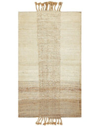Wyld And Coco Beige Handwoven Jute Rug 80 X 150 Cm Rectangular Tassels - thumbnail 1