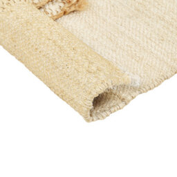 Wyld And Coco Beige Handwoven Jute Rug 80 X 150 Cm Rectangular Tassels - thumbnail 5
