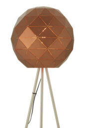 Orsina Coffee Finish Geometric Floor Lamp, Tripod Light With Gold Interior & Silver Legs, Floor Light For Lounge - thumbnail 2