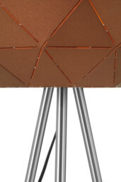 Orsina Coffee Finish Geometric Floor Lamp, Tripod Light With Gold Interior & Silver Legs, Floor Light For Lounge - thumbnail 3