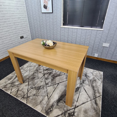 Kosy Koala Modern Wooden Rectangle Oak Effect Kitchen Dining Table (140X80X75Cm) - image 1