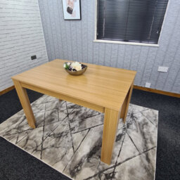 Kosy Koala Modern Wooden Rectangle Oak Effect Kitchen Dining Table (140X80X75Cm) - thumbnail 1
