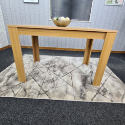 Kosy Koala Modern Wooden Rectangle Oak Effect Kitchen Dining Table (140X80X75Cm) - thumbnail 3