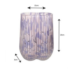 Straits Small Textured Mood Pink Glass Flower Vase 20Cm - thumbnail 2