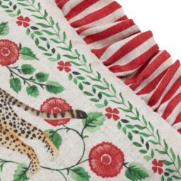 Wylder Tropics Okara Leopards Printed Ruffle  Feather Rich Cushion - thumbnail 4