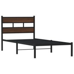 Berkfield Bed Frame Without Mattress With Headboard Brown Oak 100X190 Cm - thumbnail 3