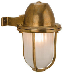 Luminosa Lighting Luminosa Nautic 1 Light Outdoor Wall Light Solid Brass, Frosted Glass Ip64, E27