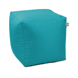 rucomfy Beanbags Rucomfy Indoor Or Outdoor Water Resistant Turquoise Cube Beanbag Footstool - thumbnail 3