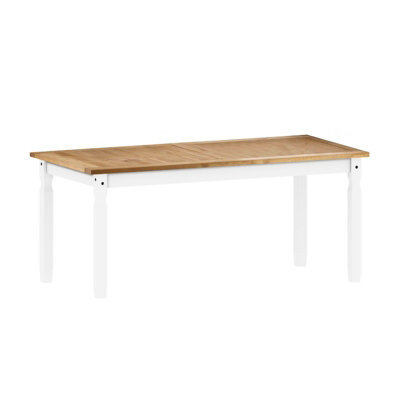 "Mercers Furniture Corona White 6'0"" Dining Table Solid Wood Mexican Pine Wooden Large Kitchen Painted" - image 1