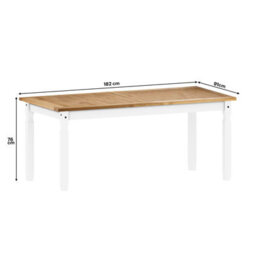 "Mercers Furniture Corona White 6'0"" Dining Table Solid Wood Mexican Pine Wooden Large Kitchen Painted" - thumbnail 2