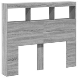 Berkfield Headboard Cabinet With Led Grey Sonoma 120X17X102 Cm - thumbnail 3