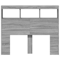 Berkfield Headboard Cabinet With Led Grey Sonoma 120X17X102 Cm - thumbnail 4