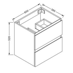 AVER-GROWTH Wall-Mounted Bathroom Vanity Unit Matt Grey Flat Pack Bathroom Cabinets Only 600(W)X385X(D)X520(H)mm With 2 Drawers - thumbnail 7