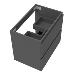 AVER-GROWTH Wall-Mounted Bathroom Vanity Unit Matt Grey Flat Pack Bathroom Cabinets Only 600(W)X385X(D)X520(H)mm With 2 Drawers - thumbnail 3
