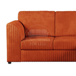 Furnishings For Less UK Luxor Orange Jumbo Cord Large 5 Seater Corner Sofa Long Right Hand Facing - Full Back - thumbnail 3