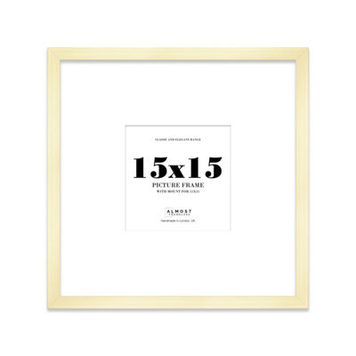 "15X15"" Gold Picture Frame - 15X15"" Square Frame With 11X11"" Mount For 15X15""/11X11"" Pictures Art Deco Style Room Decor, 1 Pack" - image 1