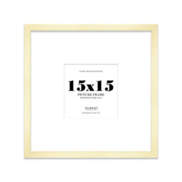 "15X15"" Gold Picture Frame - 15X15"" Square Frame With 11X11"" Mount For 15X15""/11X11"" Pictures Art Deco Style Room Decor, 1 Pack" - thumbnail 1