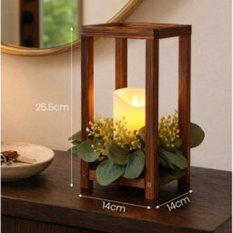 3 Pack Rectangular Wooden Candle Holders - thumbnail 2
