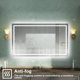 AVER-GROWTH Bathroom Mirror With 3 Colour Led Lights Demister Pad Anti-Fog Touch/wall Switch Dimmable Portrait/landscape 1000X800mm - thumbnail 4