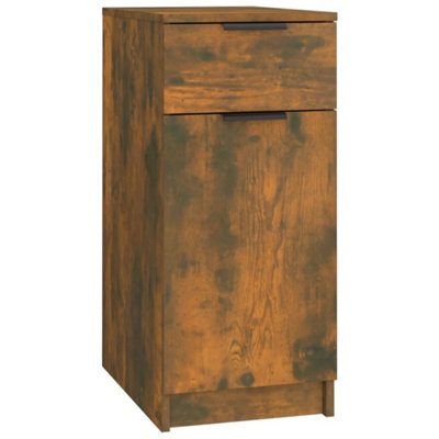 Berkfield Sturdy Desk Cabinet Smoked Oak 33.5X50X75 Cm Engineered Wood - image 1