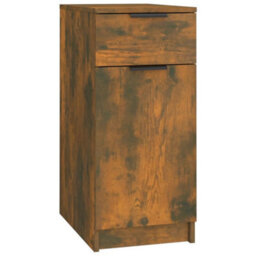 Berkfield Sturdy Desk Cabinet Smoked Oak 33.5X50X75 Cm Engineered Wood - thumbnail 1