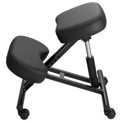 Vevor Ergonomic Kneeling Chair With Wheels, Mobile X-Shaped Posture Knee Chair With Adjustable Height, Black Color - image 1
