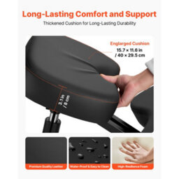 Vevor Ergonomic Kneeling Chair With Wheels, Mobile X-Shaped Posture Knee Chair With Adjustable Height, Black Color - thumbnail 5