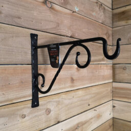 Samuel Alexander Tom Chambers Heavy Duty Handcrafted Metal 35Cm Black Twisted Wall Bracket Hook For Garden Patio Hanging Basket Planter Bird Feeder - thumbnail 5
