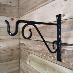 Samuel Alexander Tom Chambers Heavy Duty Handcrafted Metal 35Cm Black Twisted Wall Bracket Hook For Garden Patio Hanging Basket Planter Bird Feeder - thumbnail 6
