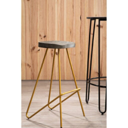 Orsina Gold Metal Frame Bar Stool, Sleek And Sturdy Kitchen Stool With Footrest, Contemporary Stool For Bar Counter - thumbnail 5