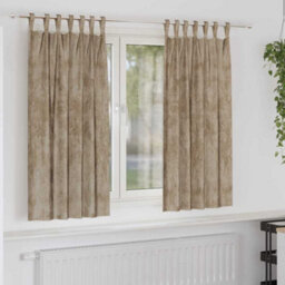 Berkfield Curtain With Curtains 2 Pcs Champagne 175 X 140 Cm Velvet - thumbnail 1