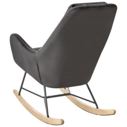 Beliani Grey Velvet Rocking Chair With Wooden Rockers And Metal Legs, W48 X D92 X H116Cm - thumbnail 4