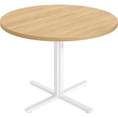 Chic Golden Oak Round Table  Farmhouse Style For 4 - image 1