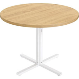Chic Golden Oak Round Table  Farmhouse Style For 4 - thumbnail 1
