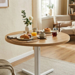 Chic Golden Oak Round Table  Farmhouse Style For 4 - thumbnail 6