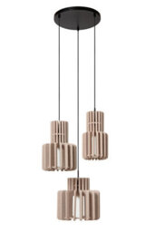 Lucide Rollo Pendant Light - 3Xe27 - Taupe - thumbnail 3