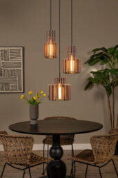 Lucide Rollo Pendant Light - 3Xe27 - Taupe - thumbnail 4