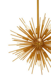 Orsina Brass Finish Metal Pendant Light, Luxe Contemporary Ceiling Light With 12 Bulb Holders - thumbnail 5