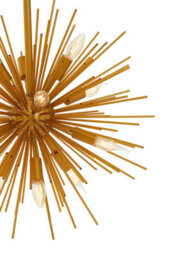 Orsina Brass Finish Metal Pendant Light, Luxe Contemporary Ceiling Light With 12 Bulb Holders - thumbnail 4