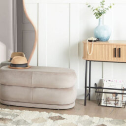 Wyld And Coco Taupe Velvet Upholstered Bed Bench - Velvetlux Rectangular Accent Seat, W90 X D41 X H40Cm - thumbnail 2