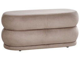 Wyld And Coco Taupe Velvet Upholstered Bed Bench - Velvetlux Rectangular Accent Seat, W90 X D41 X H40Cm - thumbnail 3
