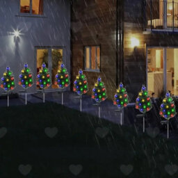 Amorly 2Pcs Solar Christmas Tree Stake Lights, Waterproof Outdoor Festive Decor For Cemetery, Pathway And Garden Xmas Holiday Styling - thumbnail 5