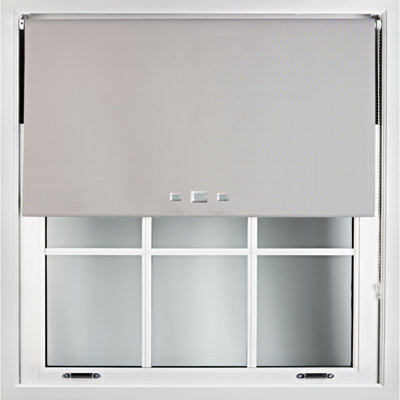 Furnished Blackout Roller Blinds With Triple Square Eyelets And Metal Fittings- Grey Trimmable (W)50Cm (L)165Cm - image 1