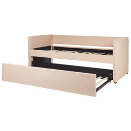 Beliani Trundle Bed Boucle Troyes 90 X 200 Cm (Eu Single) Peach Pink - thumbnail 8