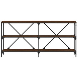 Berkfield Console Table Brown Oak 160X30X75 Cm Engineered Wood And Iron - thumbnail 4