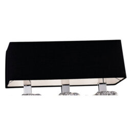 Luminosa Lighting Luminosa Akira Linear Pendant 2 Arm 6 Light E14, Polished Chrome With Black Shades - thumbnail 6