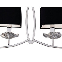 Luminosa Lighting Luminosa Akira Linear Pendant 2 Arm 6 Light E14, Polished Chrome With Black Shades - thumbnail 5