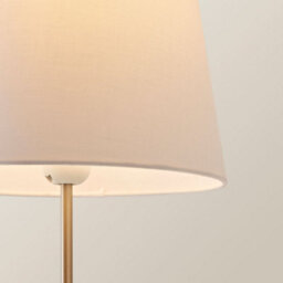 Valuelights Charles Brushed Chrome Table Lamp With White Tapered Shade And Bulb - thumbnail 3
