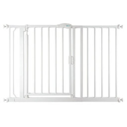 Safetots Pressure Fit Self Closing Stair Gate, 118.2Cm - 125.2Cm, White, Auto Closing Baby Gate, Safety Barrier - thumbnail 1