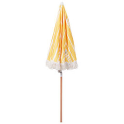 Wyld And Coco Garden Parasol 150 Cm Round Tilt - Yellow And White, Uv-Resistant Canopy - thumbnail 3